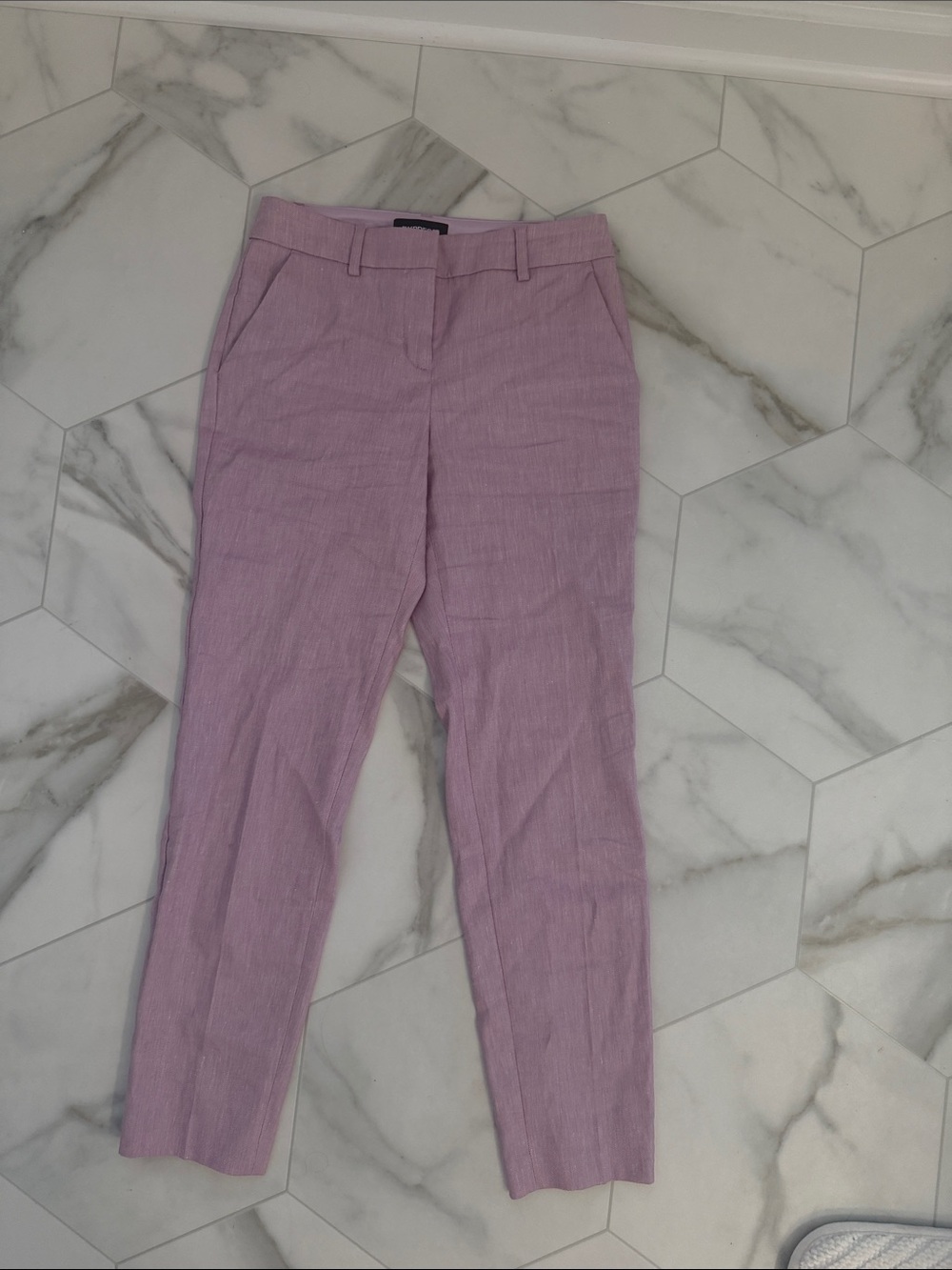 Express Lavender Straight-Leg Dress Pants